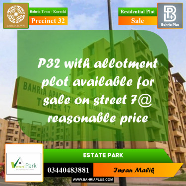 250 Sq. Yards Residential Plot for Sale in Precinct 32 -  Bahria Town, Karachi - (BP-174203)