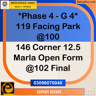 Residential Plot for Sale in Phase 4 - G4 Block -  Bahria Orchard, Lahore - (BP-174251)