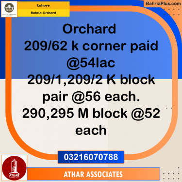 Residential Plot for Sale in Phase 2 - K Block -  Bahria Orchard, Lahore - (BP-174376)