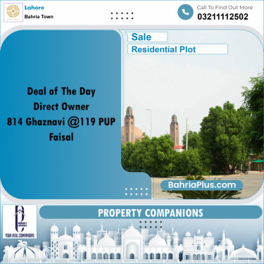 Residential Plot for Sale in Sector F - Ghaznavi Block -  Bahria Town, Lahore - (BP-174510)