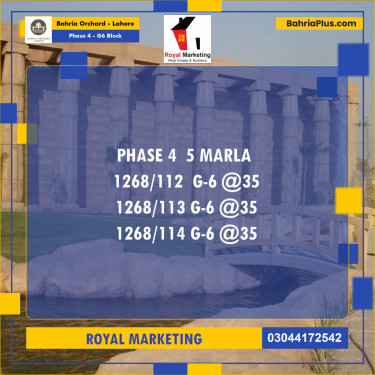 Residential Plot for Sale in Phase 4 - G6 Block -  Bahria Orchard, Lahore - (BP-174529)