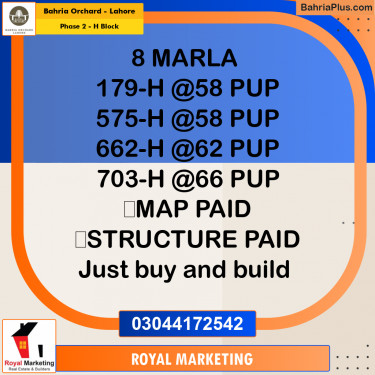 Residential Plot for Sale in Phase 2 - H Block -  Bahria Orchard, Lahore - (BP-174535)