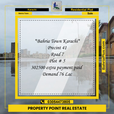 500 Sq. Yards Residential Plot for Sale in Precinct 41 -  Bahria Town, Karachi - (BP-174556)