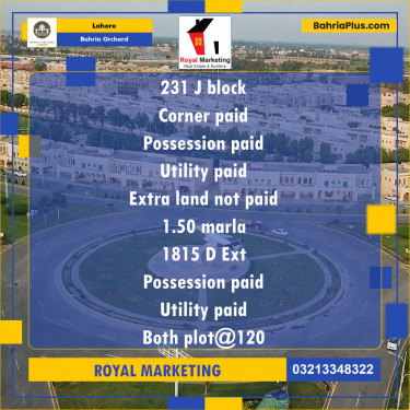 Residential Plot for Sale in Phase 2 - J Block -  Bahria Orchard, Lahore - (BP-174559)