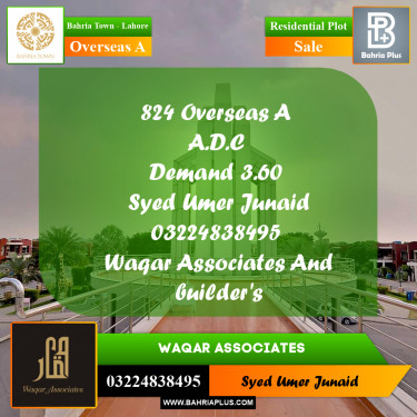 Residential Plot for Sale in Overseas A -  Bahria Town, Lahore - (BP-174737)