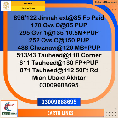 Residential Plot for Sale in Sector E - Jinnah Ext. Block -  Bahria Town, Lahore - (BP-174747)