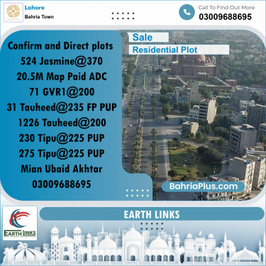 Residential Plot for Sale in Sector C - Jasmine Block -  Bahria Town, Lahore - (BP-174749)