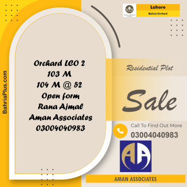 Residential Plot for Sale in Bahria Orchard, Lahore - (BP-174753)
