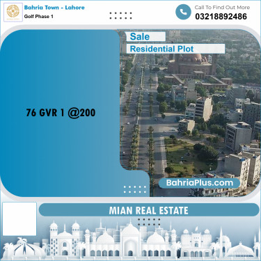 Residential Plot for Sale in Golf Phase 1 -  Bahria Town, Lahore - (BP-174777)