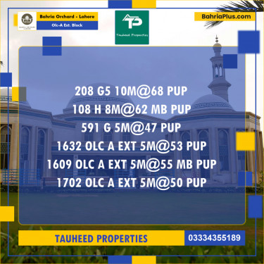 Residential Plot for Sale in OLC-A Ext. Block -  Bahria Orchard, Lahore - (BP-174859)