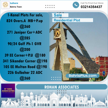 Residential Plot for Sale in Overseas A -  Bahria Town, Lahore - (BP-174914)