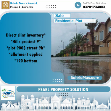 Residential Plot for Sale in Precinct 9 - Bahria Hills -  Bahria Town, Karachi - (BP-174927)