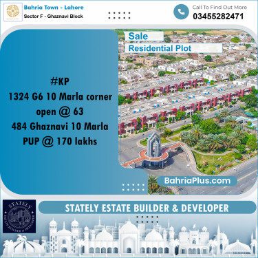 Residential Plot for Sale in Sector F - Ghaznavi Block -  Bahria Town, Lahore - (BP-174941)