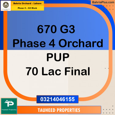 Residential Plot for Sale in Phase 4 - G3 Block -  Bahria Orchard, Lahore - (BP-174948)