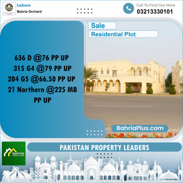 Residential Plot for Sale in Phase 2 - D Block -  Bahria Orchard, Lahore - (BP-175102)