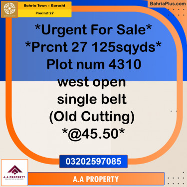 Residential Plot for Sale in Precinct 27 -  Bahria Town, Karachi - (BP-175218)