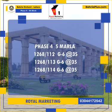 Residential Plot for Sale in Phase 4 - G6 Block -  Bahria Orchard, Lahore - (BP-175238)