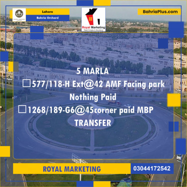 Residential Plot for Sale in Phase 2 - H Block -  Bahria Orchard, Lahore - (BP-175244)
