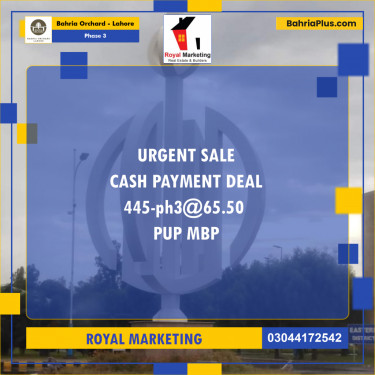 Residential Plot for Sale in Phase 3 -  Bahria Orchard, Lahore - (BP-175246)