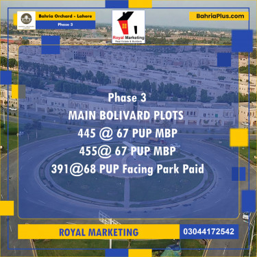 Residential Plot for Sale in Phase 3 -  Bahria Orchard, Lahore - (BP-175248)