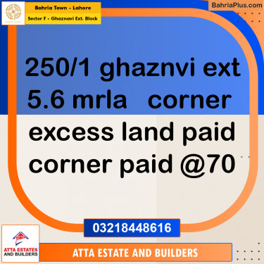Residential Plot for Sale in Sector F - Ghaznavi Ext. Block -  Bahria Town, Lahore - (BP-175289)