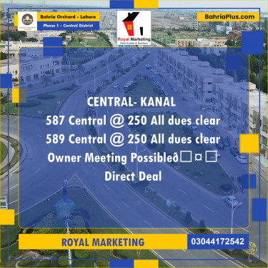 Residential Plot for Sale in Phase 1 - Central District -  Bahria Orchard, Lahore - (BP-175360)