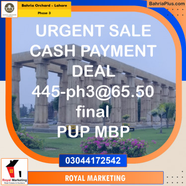 Residential Plot for Sale in Phase 3 -  Bahria Orchard, Lahore - (BP-175376)
