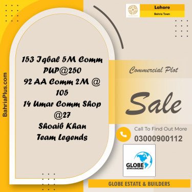 Commercial Plot for Sale in Sector E - Iqbal Commercial MB -  Bahria Town, Lahore - (BP-175391)
