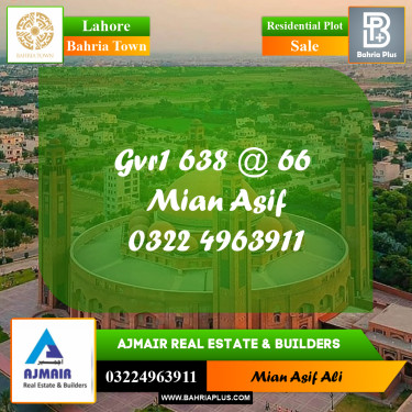 Residential Plot for Sale in Golf Phase 1 -  Bahria Town, Lahore - (BP-175448)