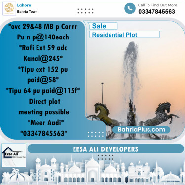 Residential Plot for Sale in Overseas C -  Bahria Town, Lahore - (BP-175491)