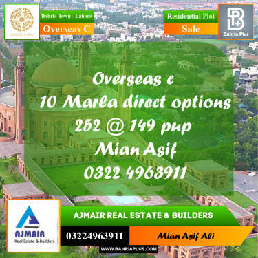 Residential Plot for Sale in Overseas C -  Bahria Town, Lahore - (BP-175577)