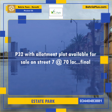 250 Sq. Yards Residential Plot for Sale in Precinct 32 -  Bahria Town, Karachi - (BP-175621)