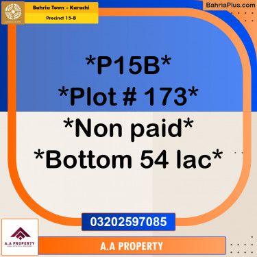 125 Sq. Yards Residential Plot for Sale in Precinct 15-B -  Bahria Town, Karachi - (BP-175645)