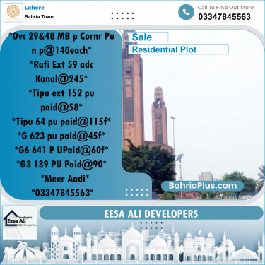 Residential Plot for Sale in Overseas C -  Bahria Town, Lahore - (BP-175650)