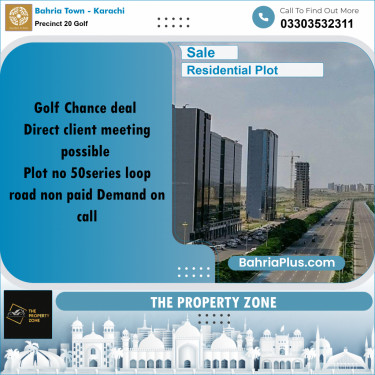 Residential Plot for Sale in Precinct 20 Golf -  Bahria Town, Karachi - (BP-175651)