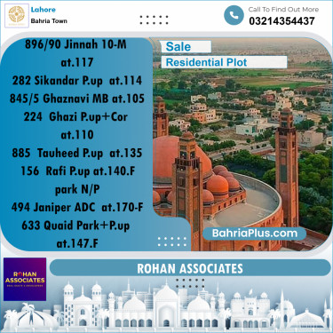 Residential Plot for Sale in Sector E - Jinnah Block -  Bahria Town, Lahore - (BP-175770)