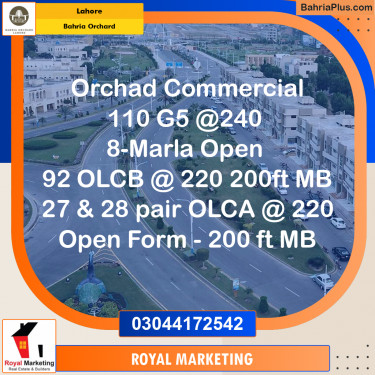 Commercial Plot for Sale in Phase 4 - G5 Block -  Bahria Orchard, Lahore - (BP-175806)