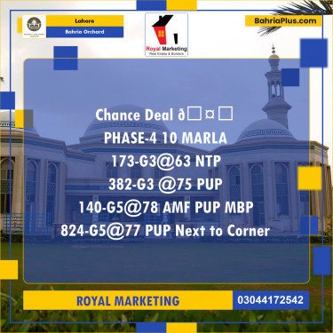 Residential Plot for Sale in Phase 4 - G3 Block -  Bahria Orchard, Lahore - (BP-175815)