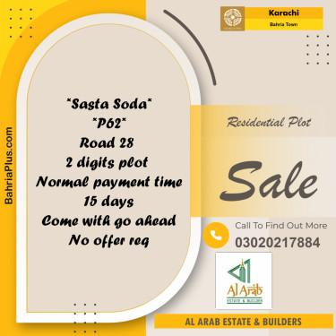 Residential Plot for Sale in Precinct 62 -  Bahria Town, Karachi - (BP-175849)