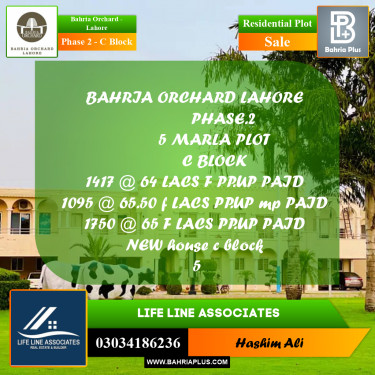 Residential Plot for Sale in Phase 2 - C Block -  Bahria Orchard, Lahore - (BP-175880)
