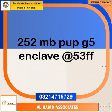 Residential Plot for Sale in Phase 4 - G4 Block -  Bahria Orchard, Lahore - (BP-175918)