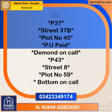 125 Sq. Yards Residential Plot for Sale in Precinct 25 -  Bahria Town, Karachi - (BP-175929)