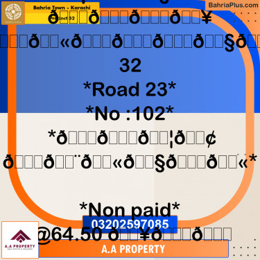 250 Sq. Yards Residential Plot for Sale in Precinct 32 -  Bahria Town, Karachi - (BP-175940)