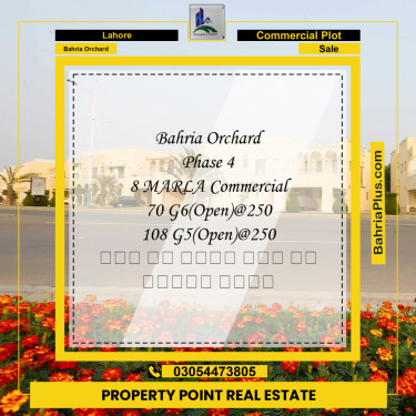 Commercial Plot for Sale in Bahria Orchard, Lahore - (BP-175956)