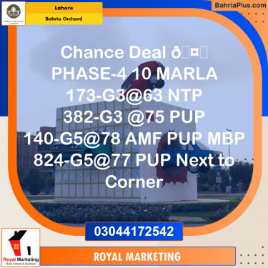 Residential Plot for Sale in Phase 4 - G3 Block -  Bahria Orchard, Lahore - (BP-175974)