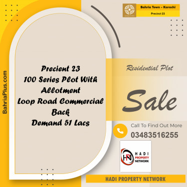 125 Sq. Yards Residential Plot for Sale in Precinct 23 -  Bahria Town, Karachi - (BP-175986)