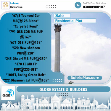 Residential Plot for Sale in Sector F - Tauheed Block -  Bahria Town, Lahore - (BP-176035)
