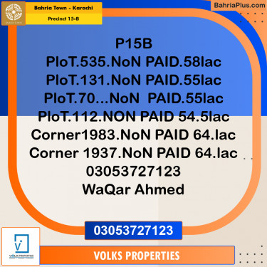 125 Sq. Yards Residential Plot for Sale in Precinct 15-B -  Bahria Town, Karachi - (BP-176090)