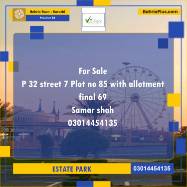 250 Sq. Yards Residential Plot for Sale in Precinct 32 -  Bahria Town, Karachi - (BP-176118)