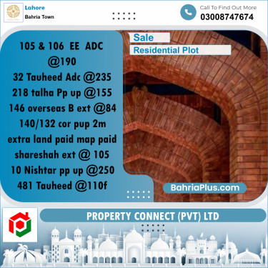 Residential Plot for Sale in Bahria Town, Lahore - (BP-176142)